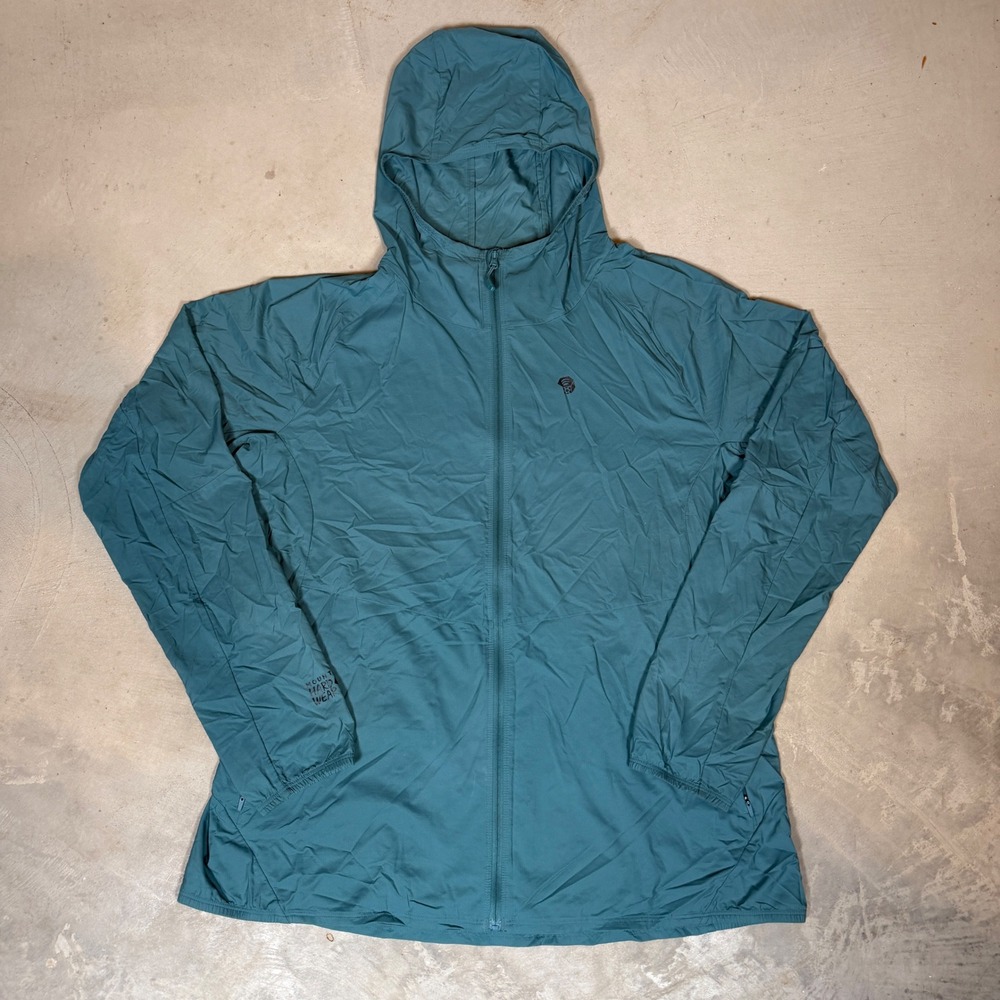 Mountain Hardwear Womens Kor Preshell Hoody Teal Blue XL OL7410 Windbreaker